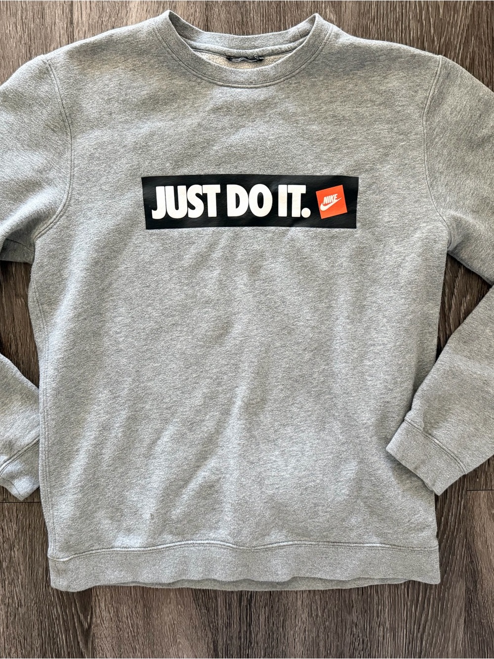 Nike Gray Crewneck Sweatshirt with 'Just Do It.' Logo